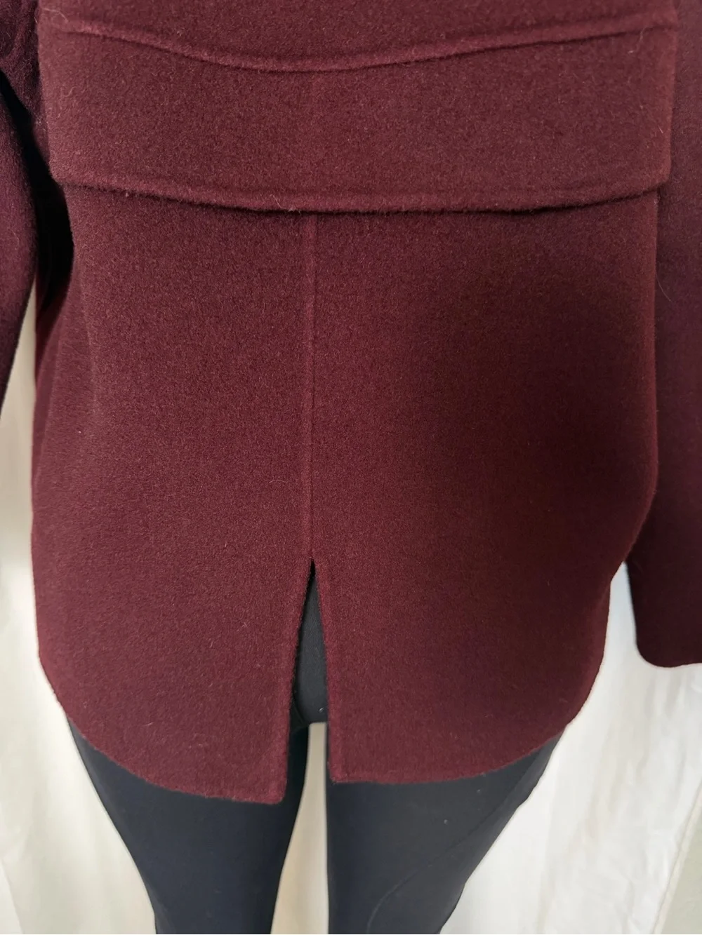 Belle & Bloom I'm Yours Wool Blend Peacoat Burgundy Small